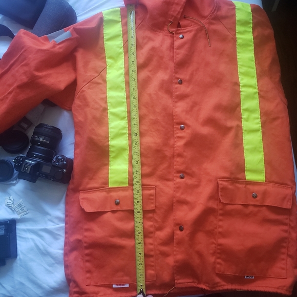 High Visibility Safety Jacket, Button-Up with Hood - Picture 9 of 15
